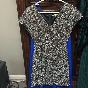 Gianna Bini gorgeous silver on black sequin mini